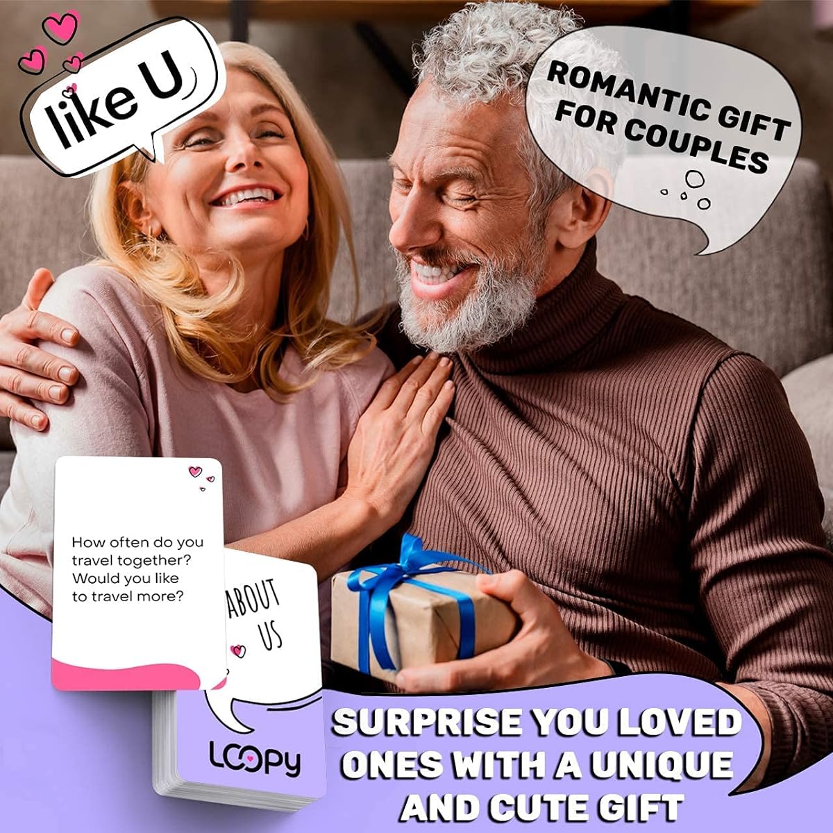 LOOPY Couples Games - Couple Gifts for Boyfriend and Girlfriend - Couple Games for Couples to Improve Communication and Relationships