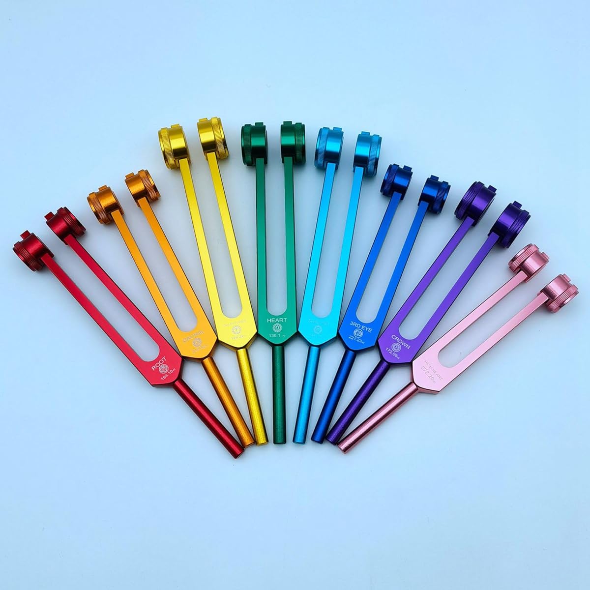 Loahrung 2 Pack Healing Chakra Tuning Forks Set, Sound Therapy, Keep Body, Mind and Spirit in Perfect Harmony