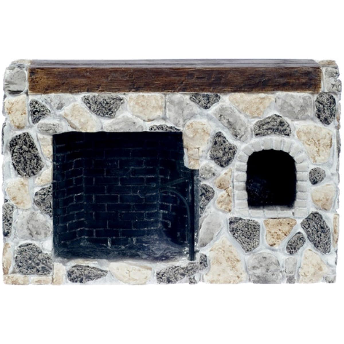 Dollhouse Miniature Fieldstone Walk-In Fireplace by Aztec Imports, Inc.