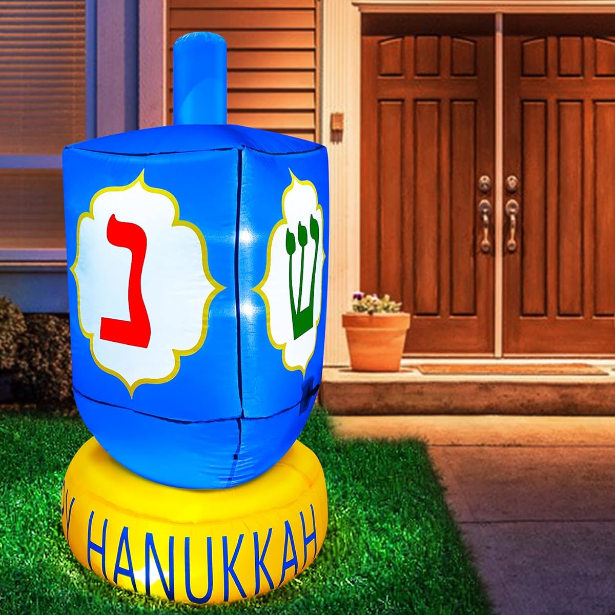 TURNMEON 4ft Hanukkah Dreidel Inflatable Decoration