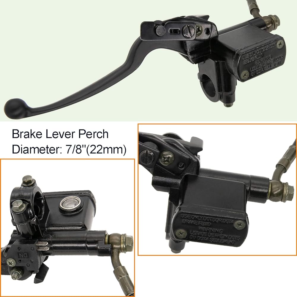 Rear Brake Master Cylinder Caliper Assembly ATV Quad 50cc 70cc 90cc 110cc 125cc Taotao Sunl Buyang Roketa NST Doodlebug Rear Hand Hydraulic Disc Brake Master Cylinder Caliper