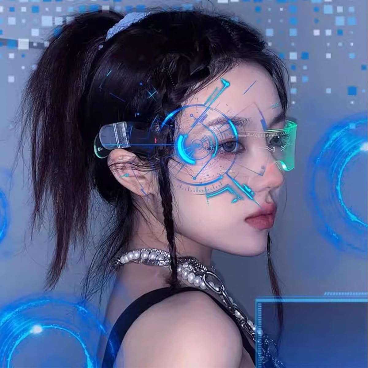 Fency LED Up Glasses with Battery, Flashing/Fixed Light Color, Flashing in the Dark, Party Future Style Glasses