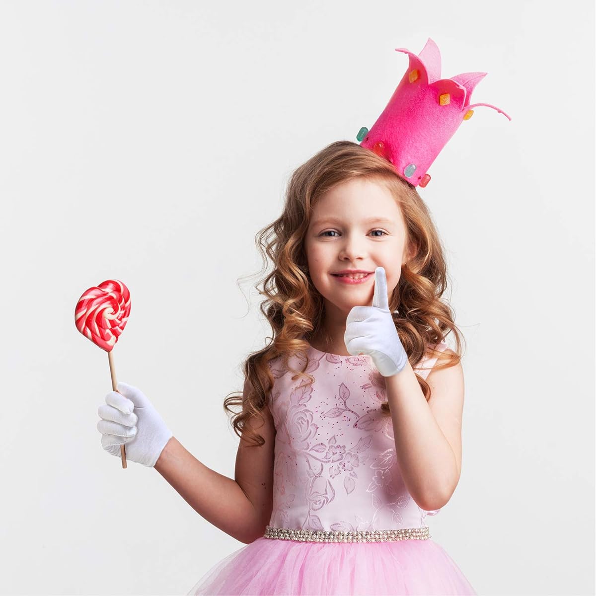 Kids Costume Gloves Dress Gloves Wrist Formal Gloves for Boys and Girls White