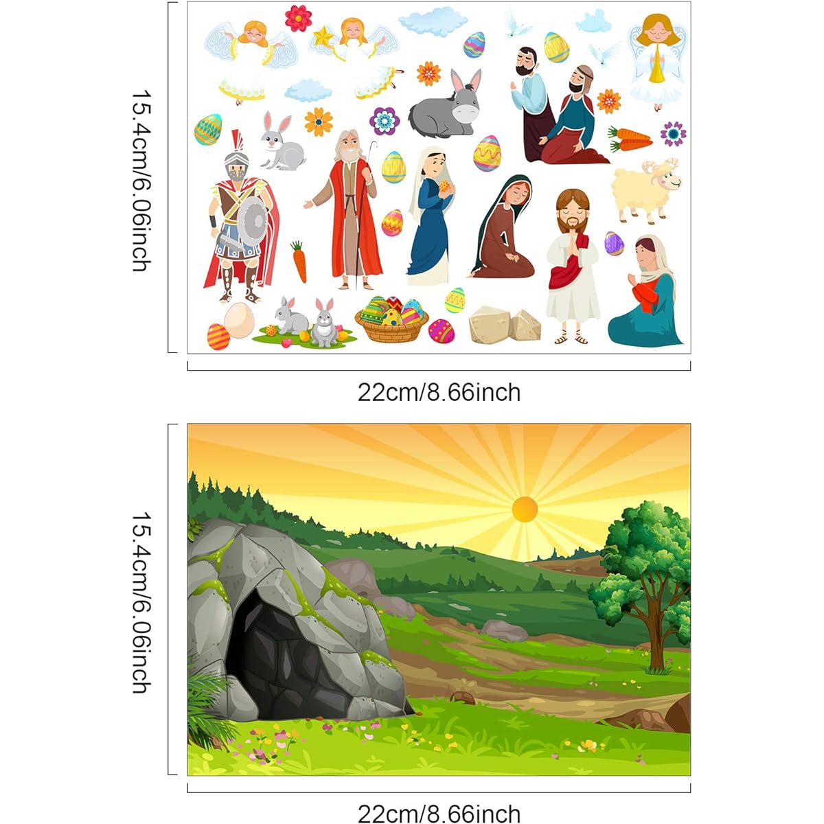 Make an Easter He Lives Stickers Scenes 30 Resurrection Stickers 15 Background Stickers 15 Sticker Sheets Mix & Match Stickers for Easter Party Spring Classroom Activities