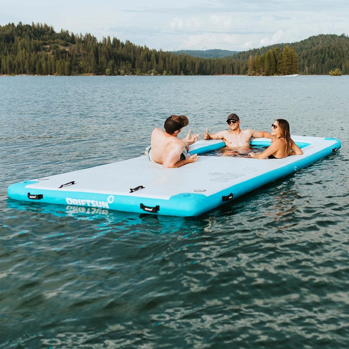 Driftsun Inflatable Floating Dock Platform - Mesa Dock Float, Floating Dock for Lakes and Boats, Inflatable Island, Swim Platform Block, Quick Inflation, Floating Mat for Water