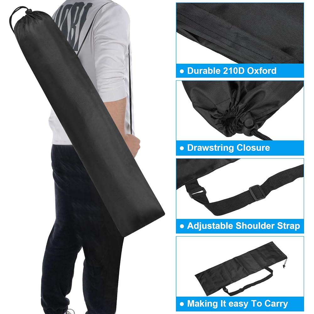 PATIKIL 31x8" Camping Chair Replacement Bag Set of 3 Nylon Folding Camping Chair Carrying Bag Outdoor Camping Tripod Case Bag Black