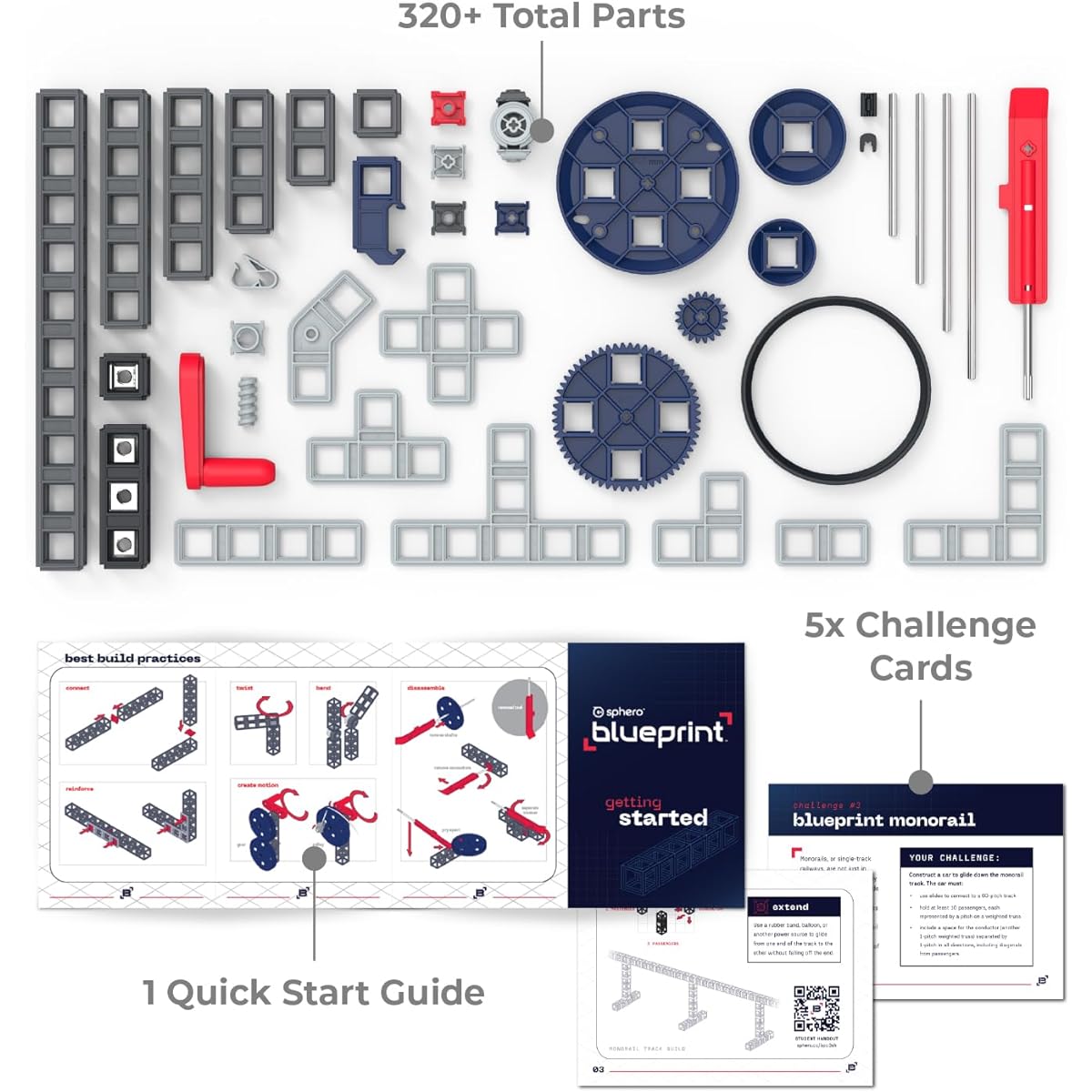 Sphero Blueprint Build Kit | Learn Mechanical & Structural Engineering | Easy Prototyping | Hands-On Problem Solving | STEM Build Kit | CAD Support