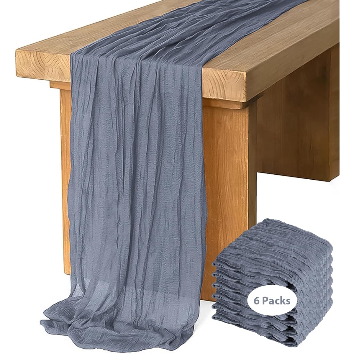 6 Pack Table Runners - Grey Blue