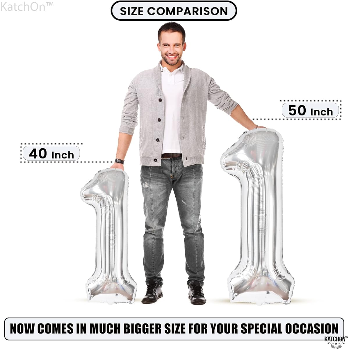 1 x 50 inch silver balloon
