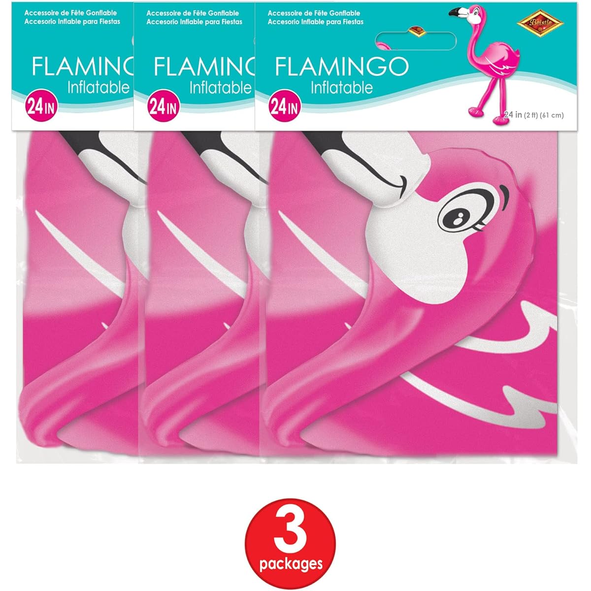 Beistle 59953 Inflatable Flamingo 24" Pink/Black/White