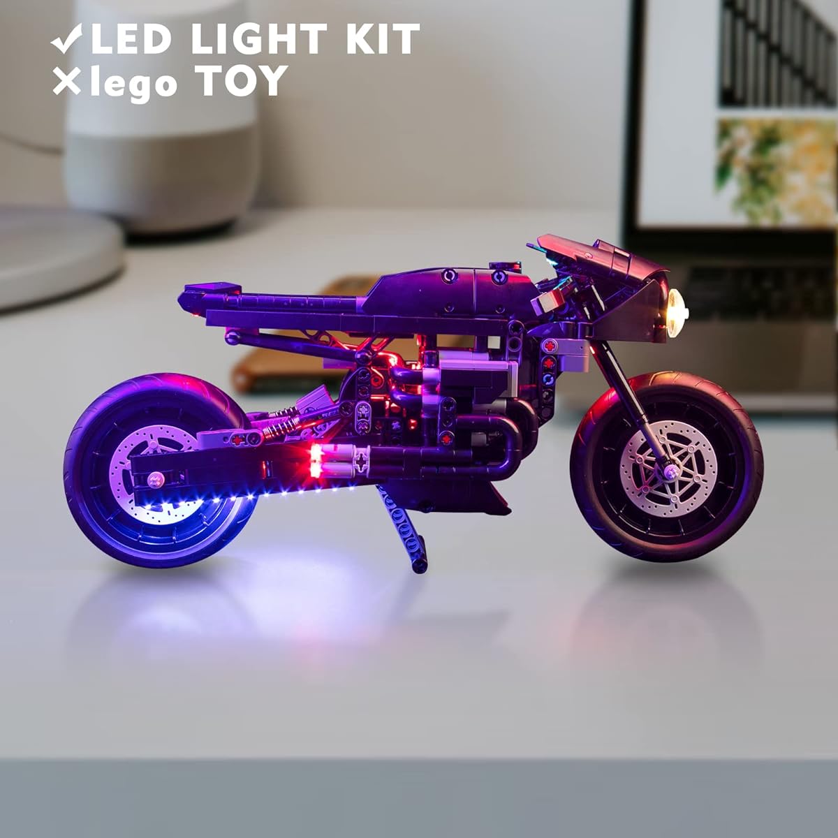 VONADO LED Light Set for Lego Technic Batcycle Set 42155, LED Light Kit Compatible with Lego 42155 Toy Motorcycle Building Kit - Lego Set Not Included