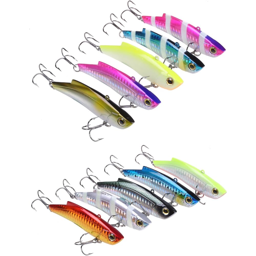 Umineko (UMiNEKO) 9cm 25g Set of 10 Vibration 90mm NKVB009 KEEP Range Vibration Lure Case Seabass Blue Pearl White etc.