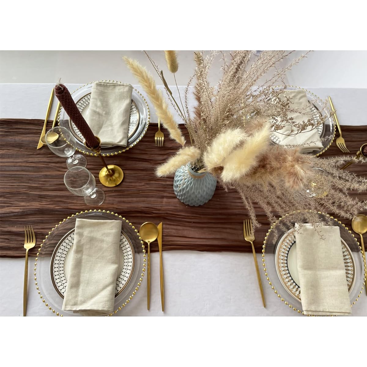 EHLDekol Cheesecloth Gauze Table Runner Wedding Decor Arch Drape Gauze Event Centerpiece Runner Bridal Shower Runner