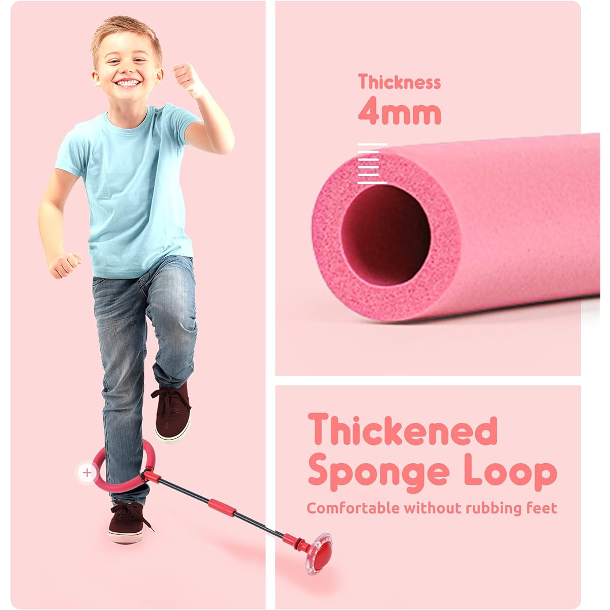 Mumba Kids Foldable Ankle Skip Ball Flash Jump Colorful Sports Swing Ball Fitness Jump Rope Fat Burning Game for Adults and Kids
