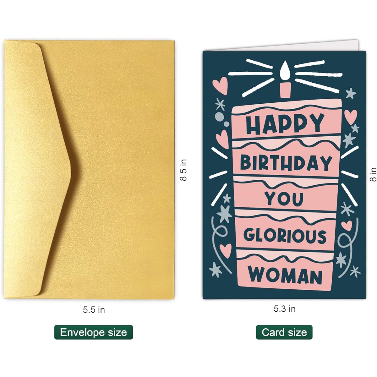 Chenive Happy Birthday Cards for Her, Funny Birthday Cards for Mom, Sister, Daughter, Wife, Girlfriend, Friend, You Glorious Women Birthday Greeting Cards