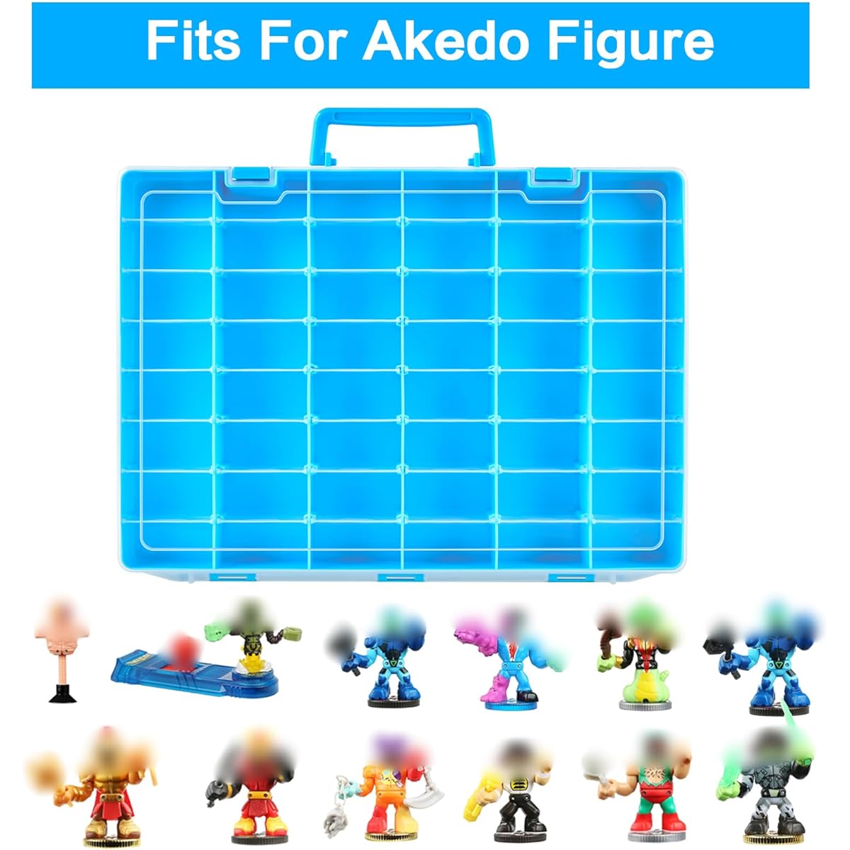 Akedo Ultimate Arcade Warriors Starter Pack Toy Storage Battle Arena Controller & Warrior Collector Mini Battle Action Figure Holder for Akedo Playsets Blue (Case Only)