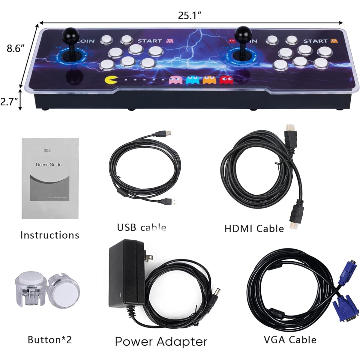 RegiisJoy 28890 in 1 Pandoras Box 60S Arcade Game Console for PC&Projector&TV, 2-4 Players, 1280x720 Inch, 3D Games, Search/Hide/Save/Load/Pause, Favorite List