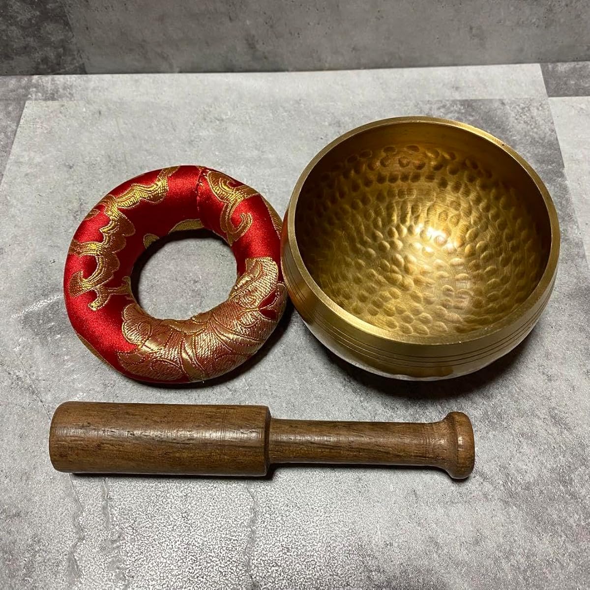Healing and Meditation Item Singing Bowl Set Red