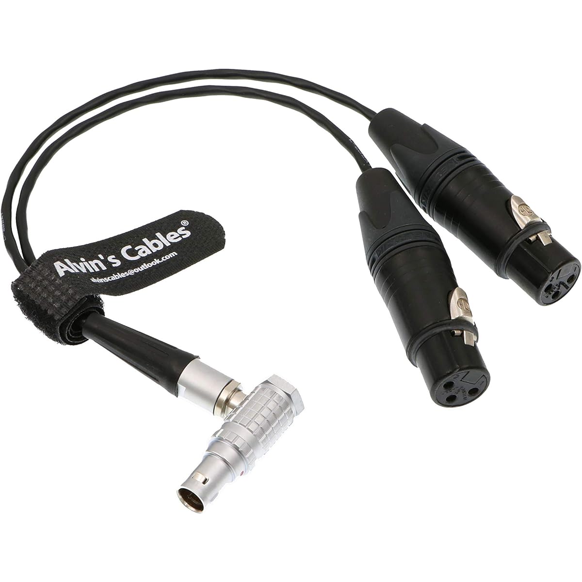 Alvin's Cables Breakout Audio Input Output Cable for Atomos Shogun Monitor Recorder 4 XLR 3 pin to Right Angle 10 pin