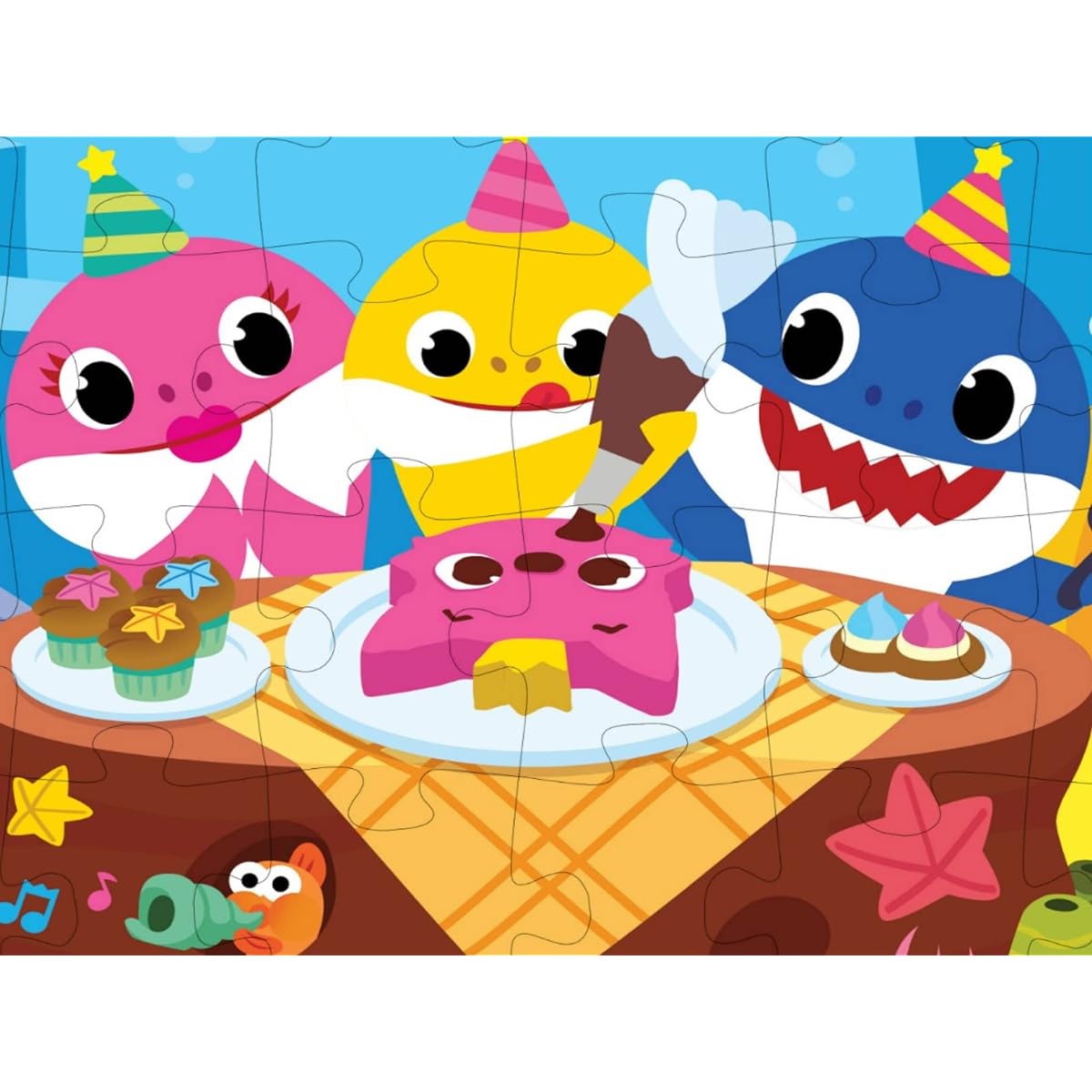 Cardinal Games 6054915 Baby Shark 24 Piece Floor Puzzle, Multicolor