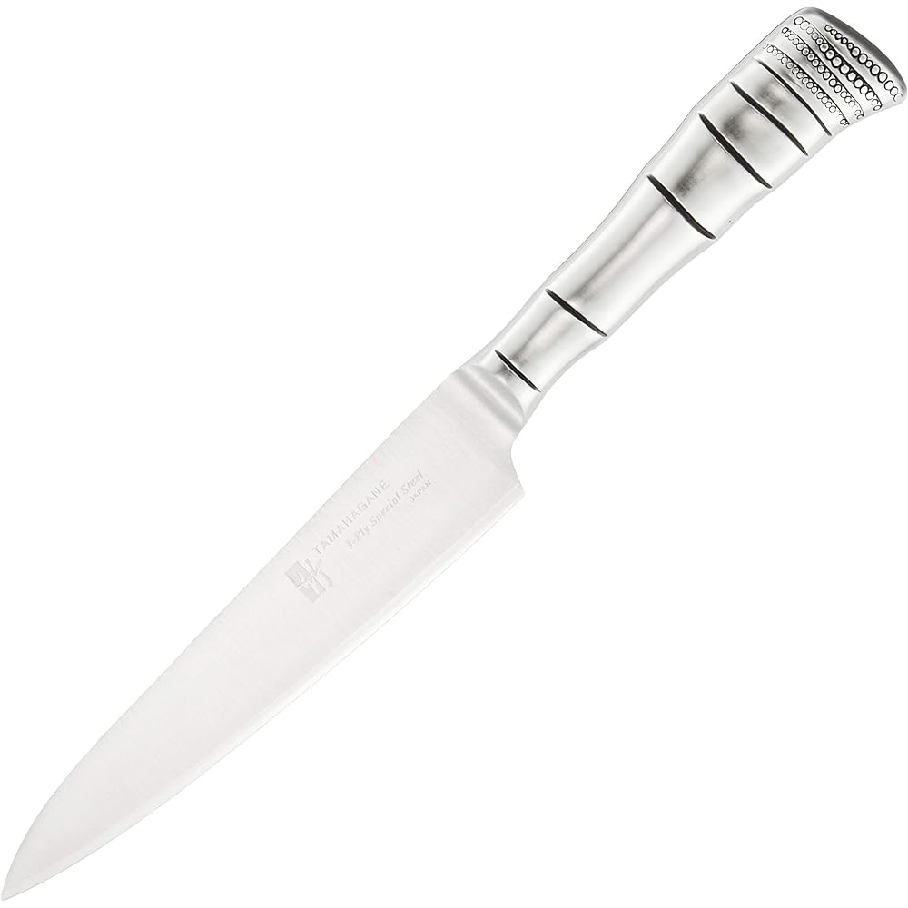 TWR Kataoka Seisakusho Petty Knife Silver 150mm Made in Japan TAMAHAGANE Bamboo Molybdenum Vanadium Steel Interrupt TK-1107