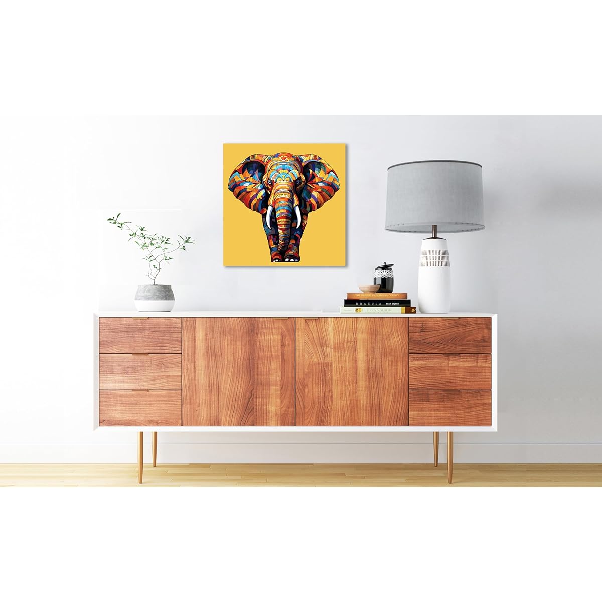 Artmaple Paint by Number for Adults Perfect for Beginners Students Birthday Anniversary Festival DIY Acrylic Painting Kit Room Decor Animal (8 x 8 inches, Elephant)