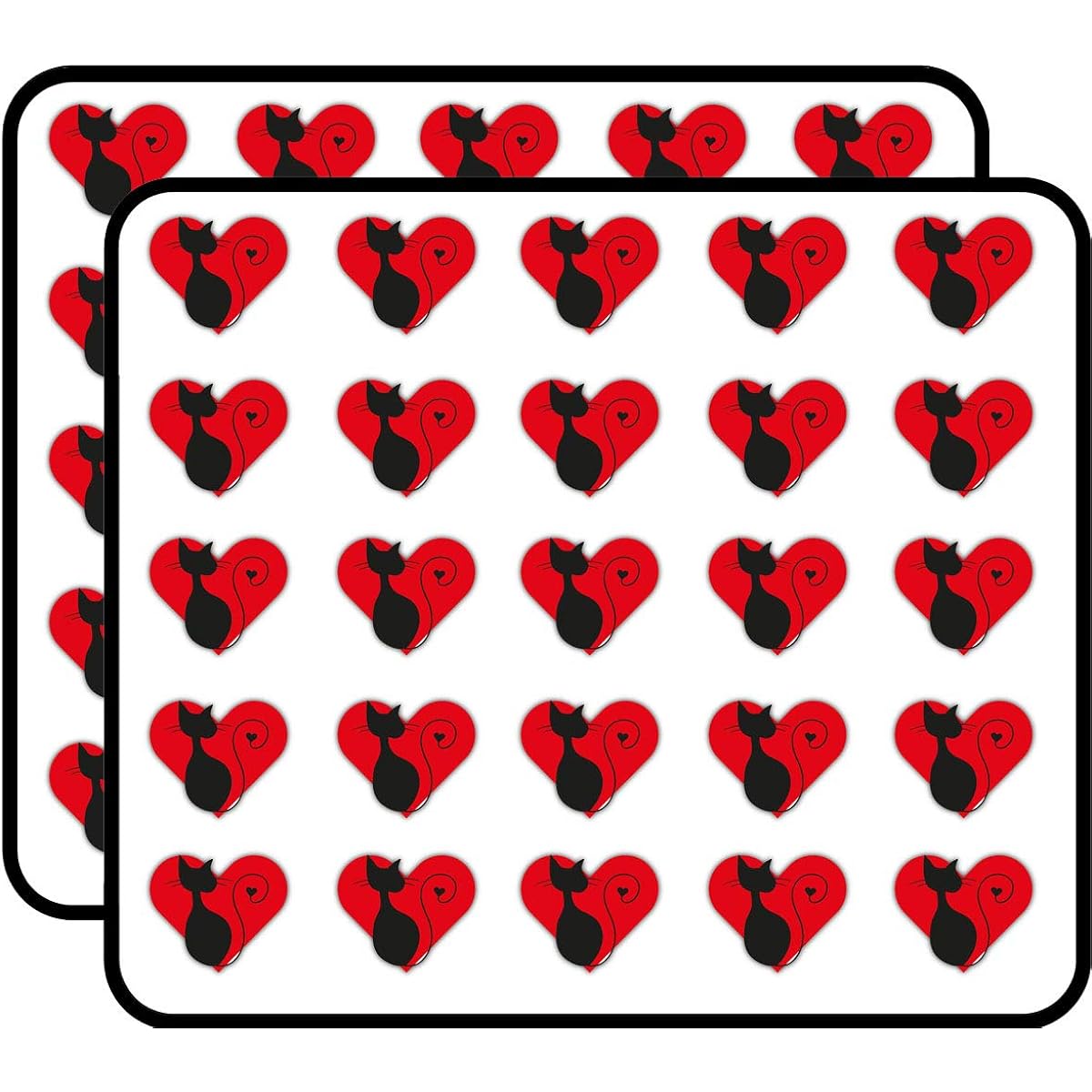 Cat Heart I Love You Stickers for Scrapbook, Calendar, Art, Kids DIY Craft, Album, Bullet Journal, Pack of 50