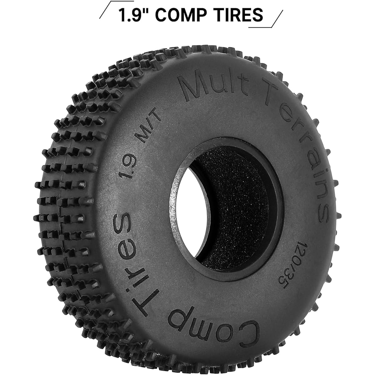 INJORA 1.9 Wheel Tires - Multi-Terrain Compin Tires for 1/10 RC Crawler Rock Buggy TRX4 SCX10 Pro Gen8 VS4-10 120*35mm