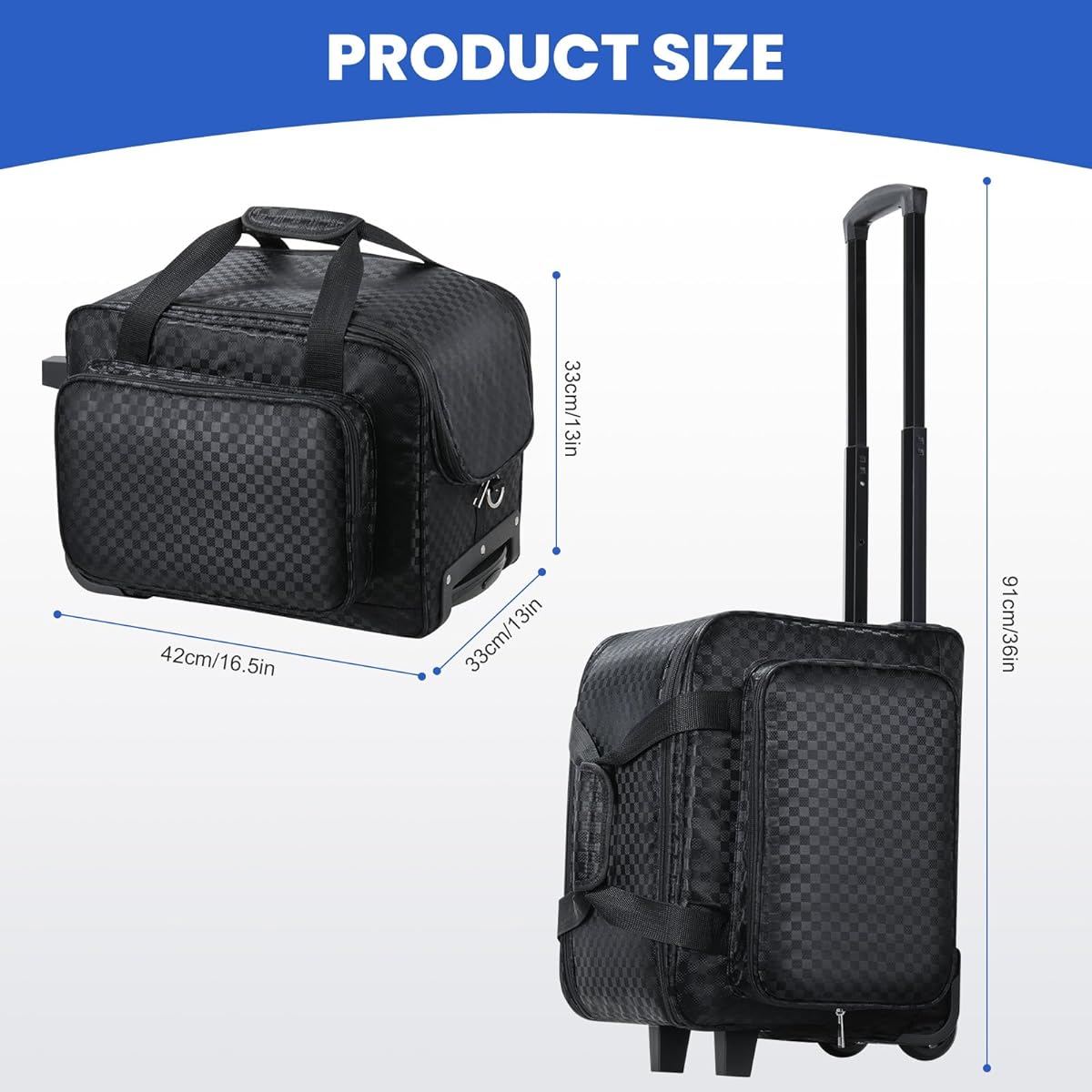 Aleemin Speaker Bag with Wheels for Bose S1 Pro, Rolling Speaker Carry Case with Multi Pockets and 2 Fixing Straps, Soft Padded Speaker Roller Bag for Bose S1 Pro & Accessories
