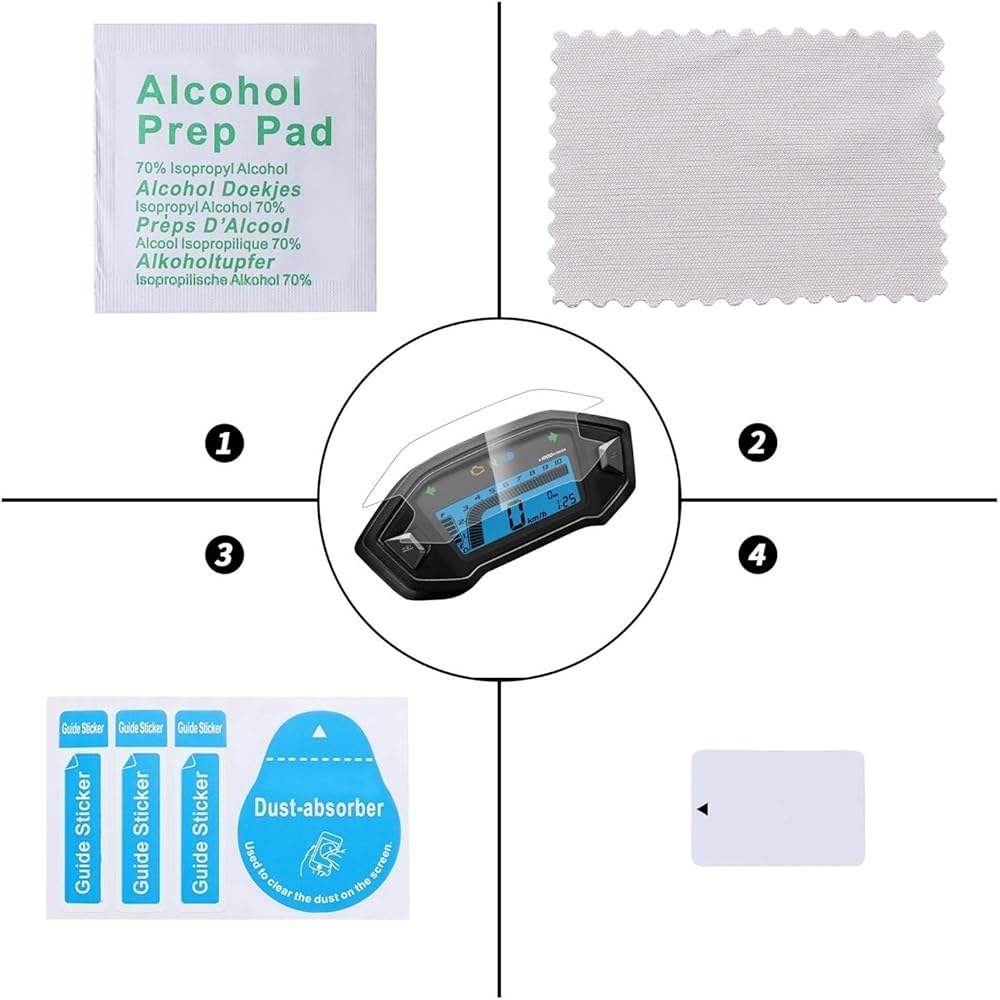 Fits for Honda MSX125 Grom 125 MSX 125 2014-2020 Motorcycle Instrument Dashboard Cluster Scratch Protection Film Screen Protector Instrument (Color : 4pcs)