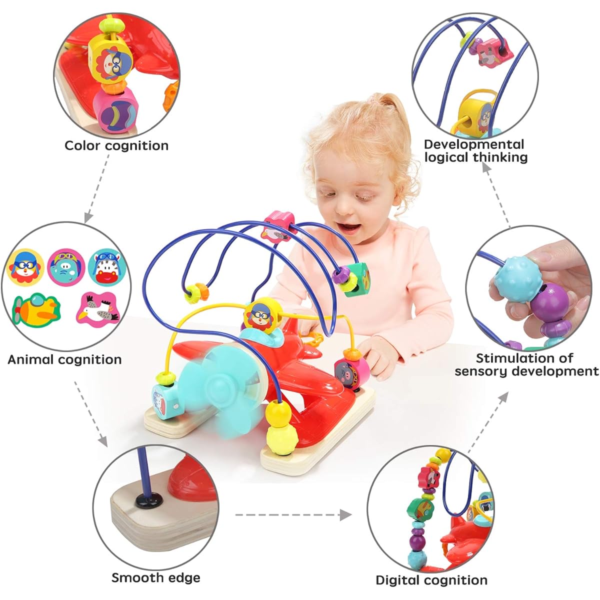 TOP BRIGHT Bead Maze Toy 1 Year Old Boy Gift - Toddler Boy 1 Year Old Airplane Toy