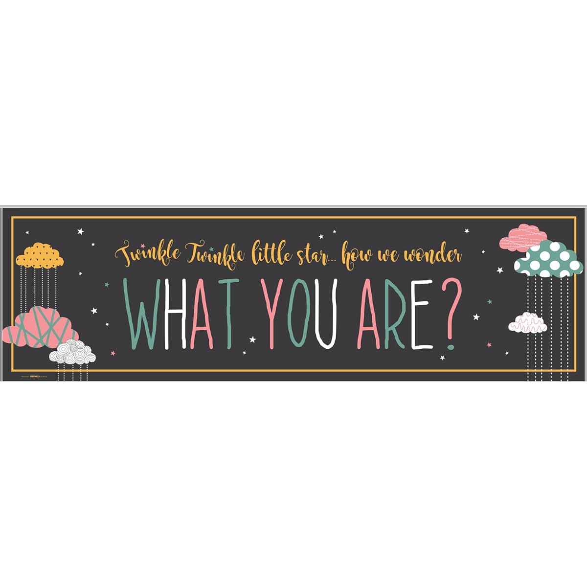 Twinkle Little Star Gender Reveal Party Supplies Vinyl Banner (46cm x 150cm )