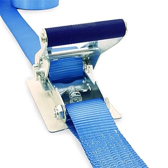 AVIELAN Lashing Belt 50mm Width J Hook Winding 6m Fixed 0.5m Blue