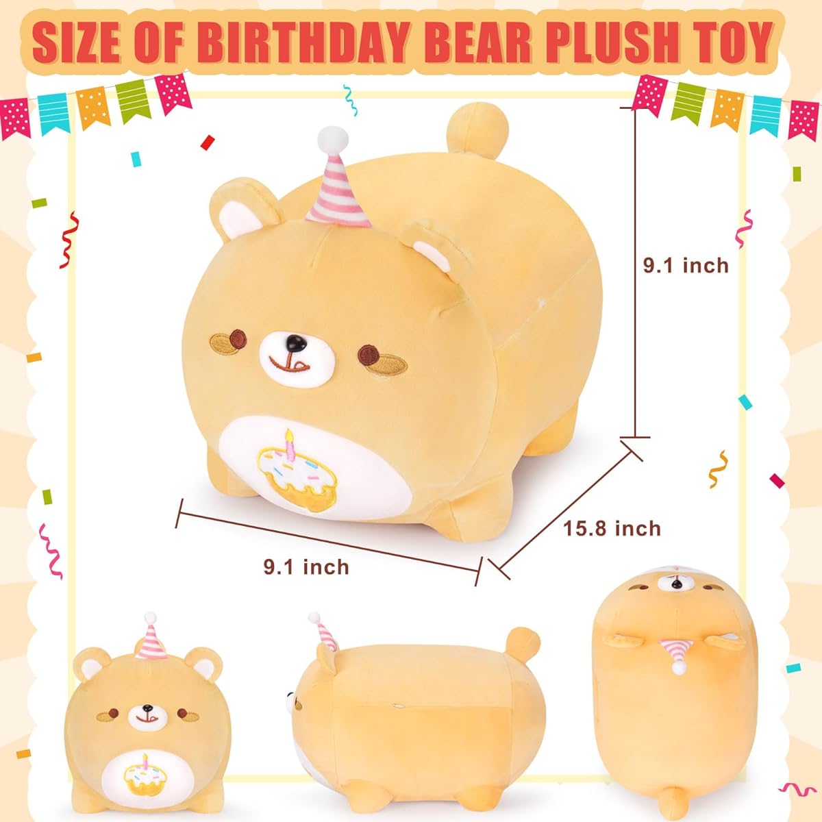 Birthday Gift Teddy Bear 16 Inch Teddy Bear Anime Stuffed Animal Cute Birthday Stuffed Animal Teddy Bear Cute Stuffed Animal Teddy Bear Panda Stuffed Animal Birthday Gift for Kids/Boys/Girls