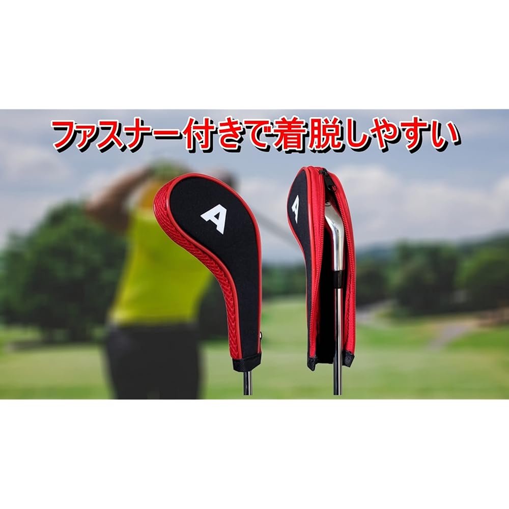 J's MART Golf Iron Cover Head Cover Set of 10 Count Print with Zipper Long Neck