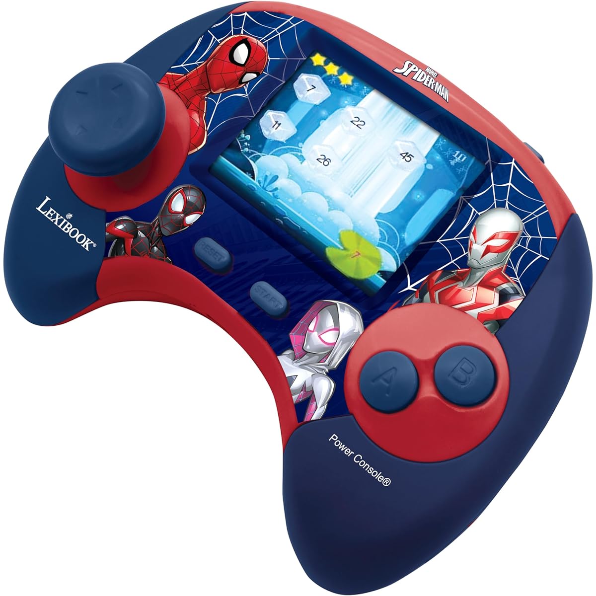 LEXiBOOK - Spidey and His Amazing Friends - Power Console® Spanish/English Bilingual Educational Game Console with 100 Activities JCG100SPi2