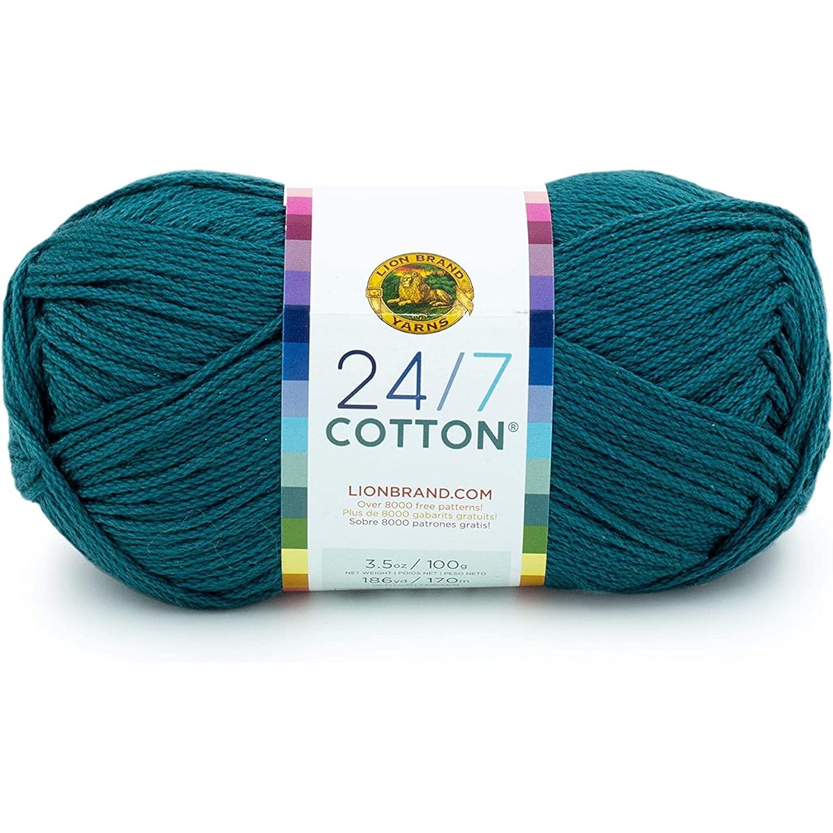 Lion Brand Yarn - 24/7 Cotton - 6 Skeins Assorted (Mix 2)