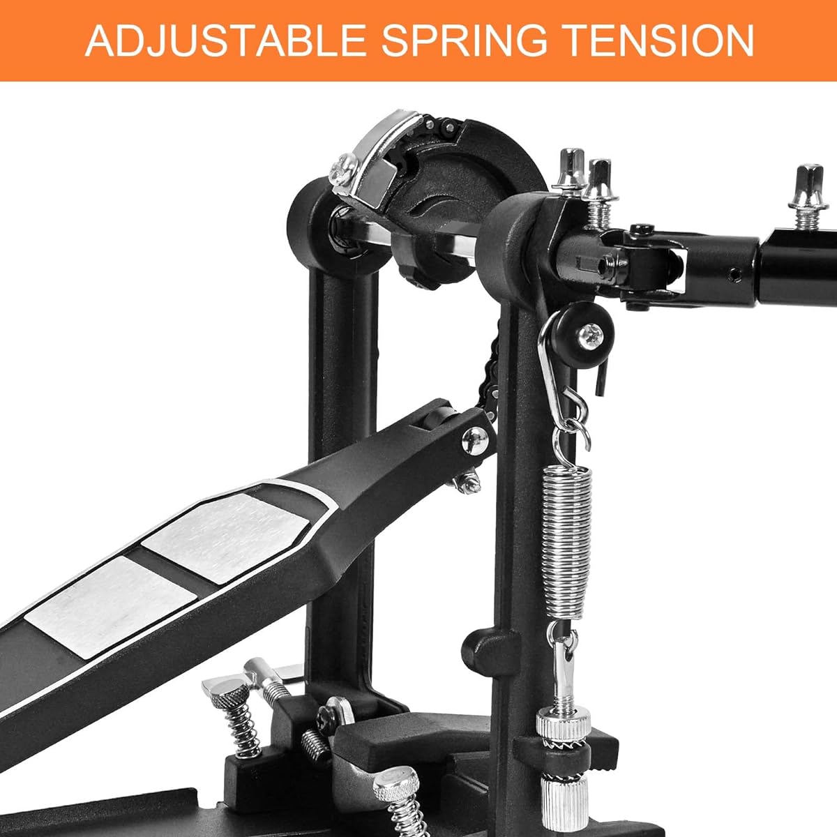 Tipatyard Double Bass Drum Pedal Double Kick Drum Pedal for Drum Set Kit and Electronic Drum | Single Chain