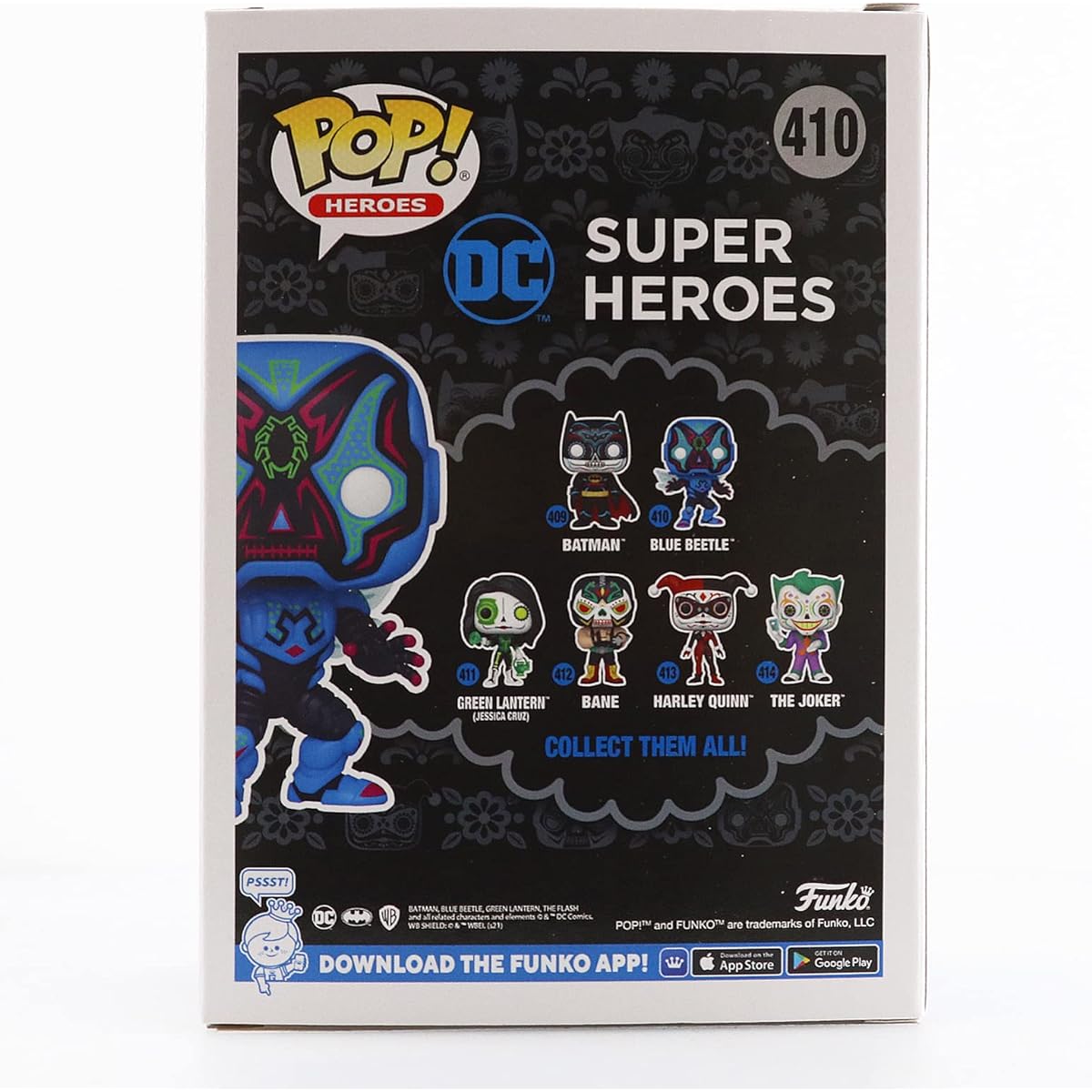 Funko Pop DC Superheroes Blue Beetle #410 Glow in the Dark Gamestop Exclusive