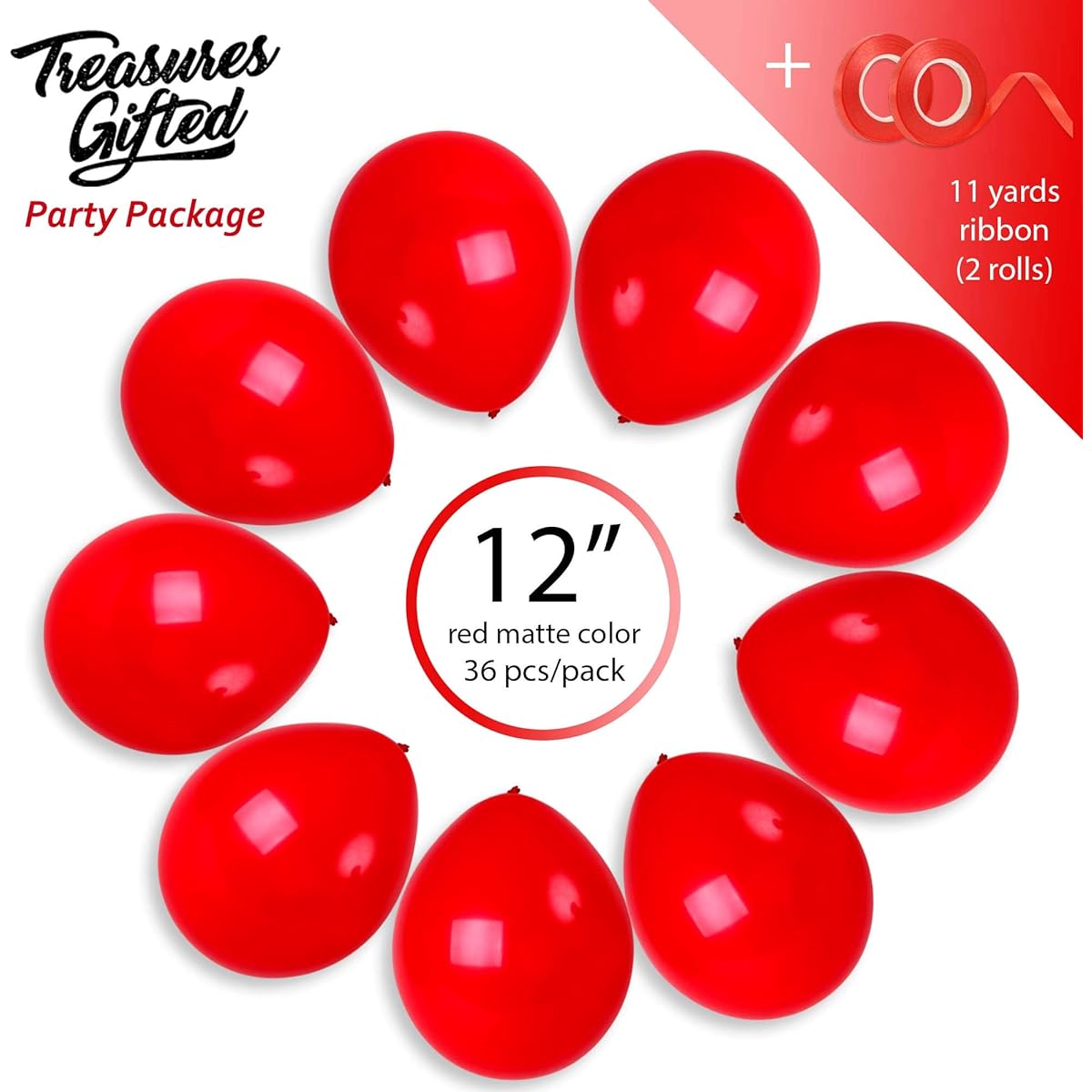 Treasures Gifted Matte Single Color Balloons Pack of 36