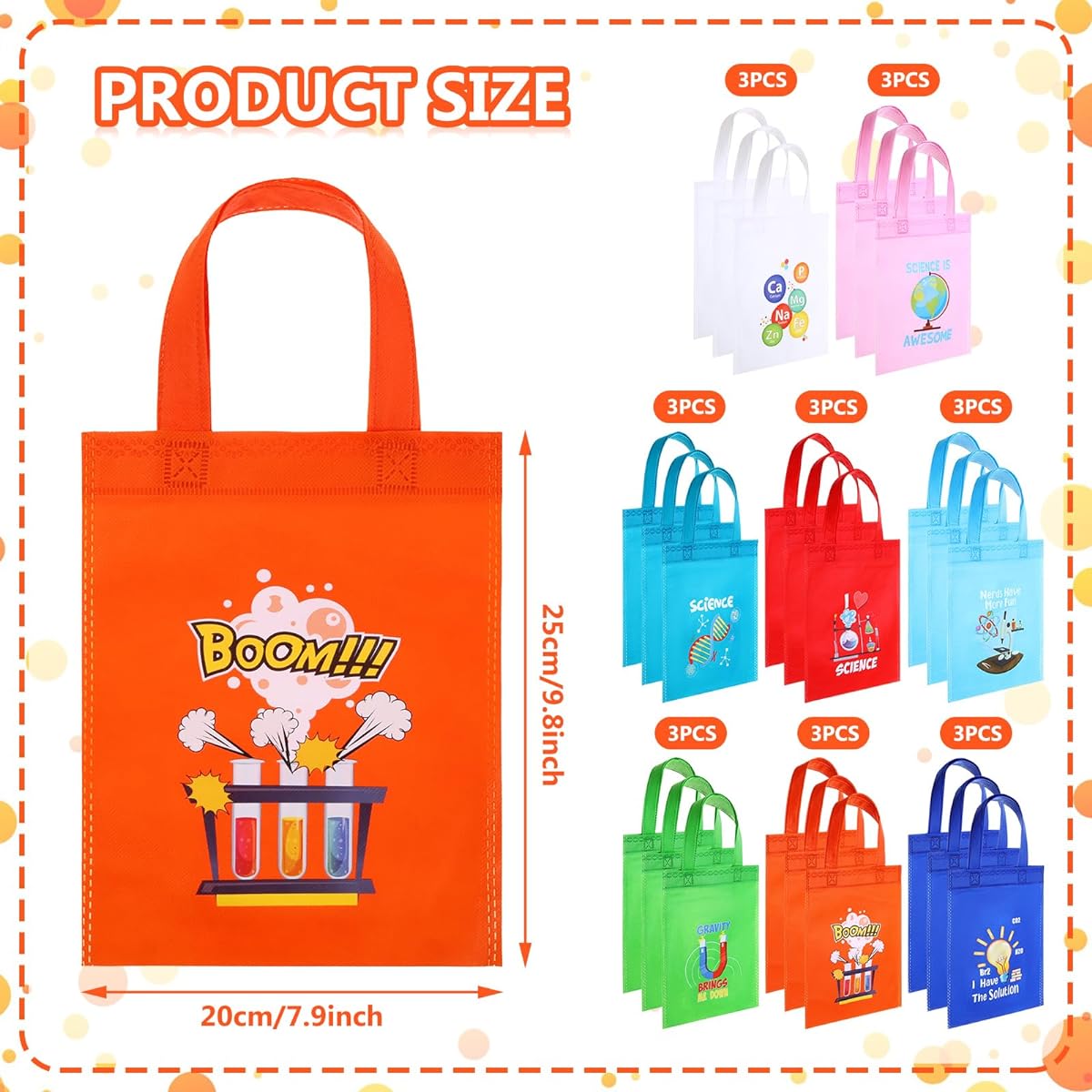 Hosuly 24pcs Science Party Gift Bags, Science Birthday Party Decorations, Science Birthday Party Favor Bags, Science Theme Goody Candy Bags for Boys Girls School Lab Week Party Supplies