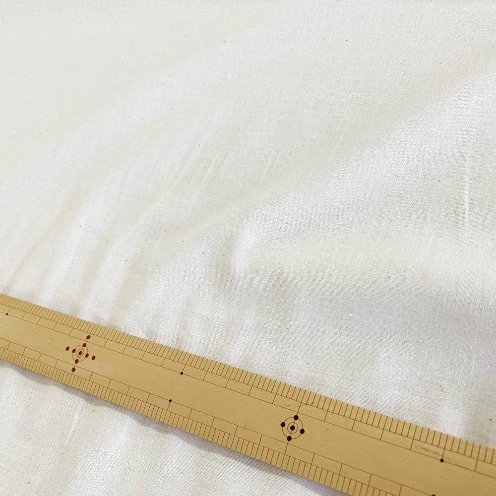 Funin Club Multi-Purpose Fabric 110cm Width 100% Cotton Plain Sheeting (Nep Residual Material, 10m)