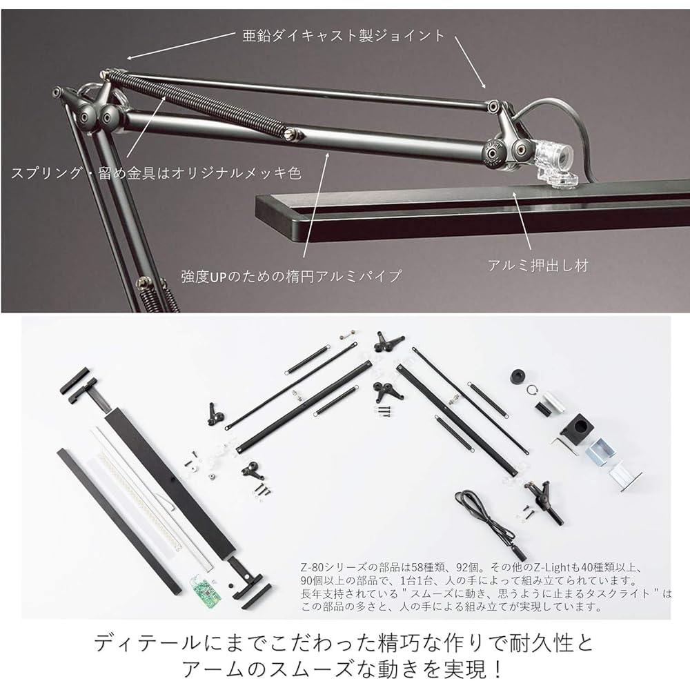 Yamada Lighting Z-LIGHT LED Desk Light High Color Rendering LED Black with Top Tightening Clamp Z-80PROIIB