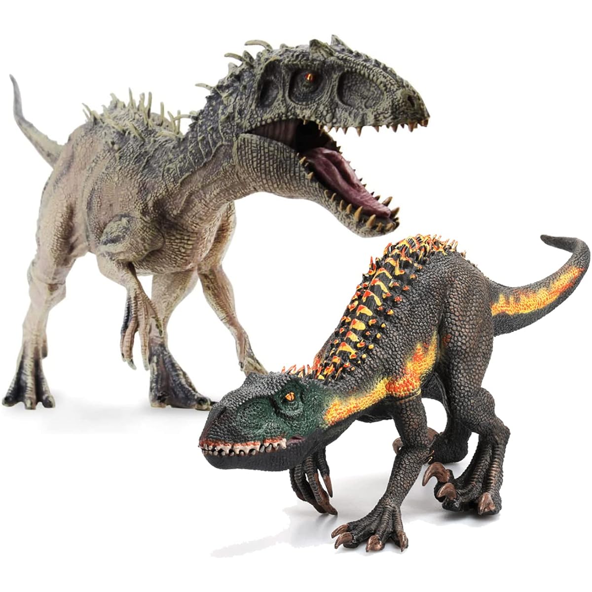 Momoplay 13 Inch Tyrannosaurus Rex Raptor Set Realistic Looking Dinosaur Tyrannosaurus Rex Velociraptor Action Figure Toy