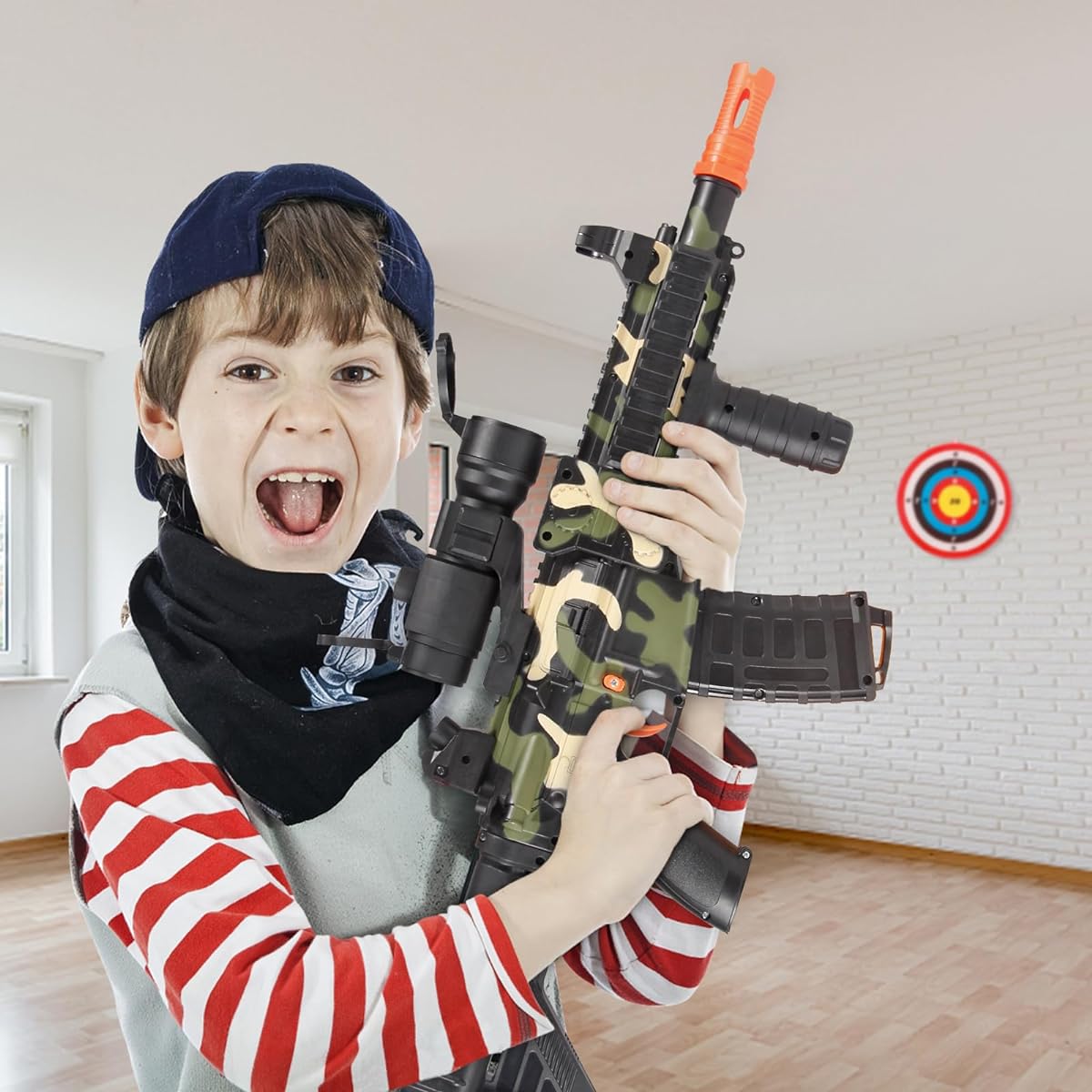 Electric Toy Gun Nerf Gun for Darts - Realistic Sniper Rifle with Scope, 80 Soft Bullets, 2 Magazines, Foam Blaster for Boys 8-12 Years Old Adults/Kids/Christmas/Birthday/Outdoor Gifts