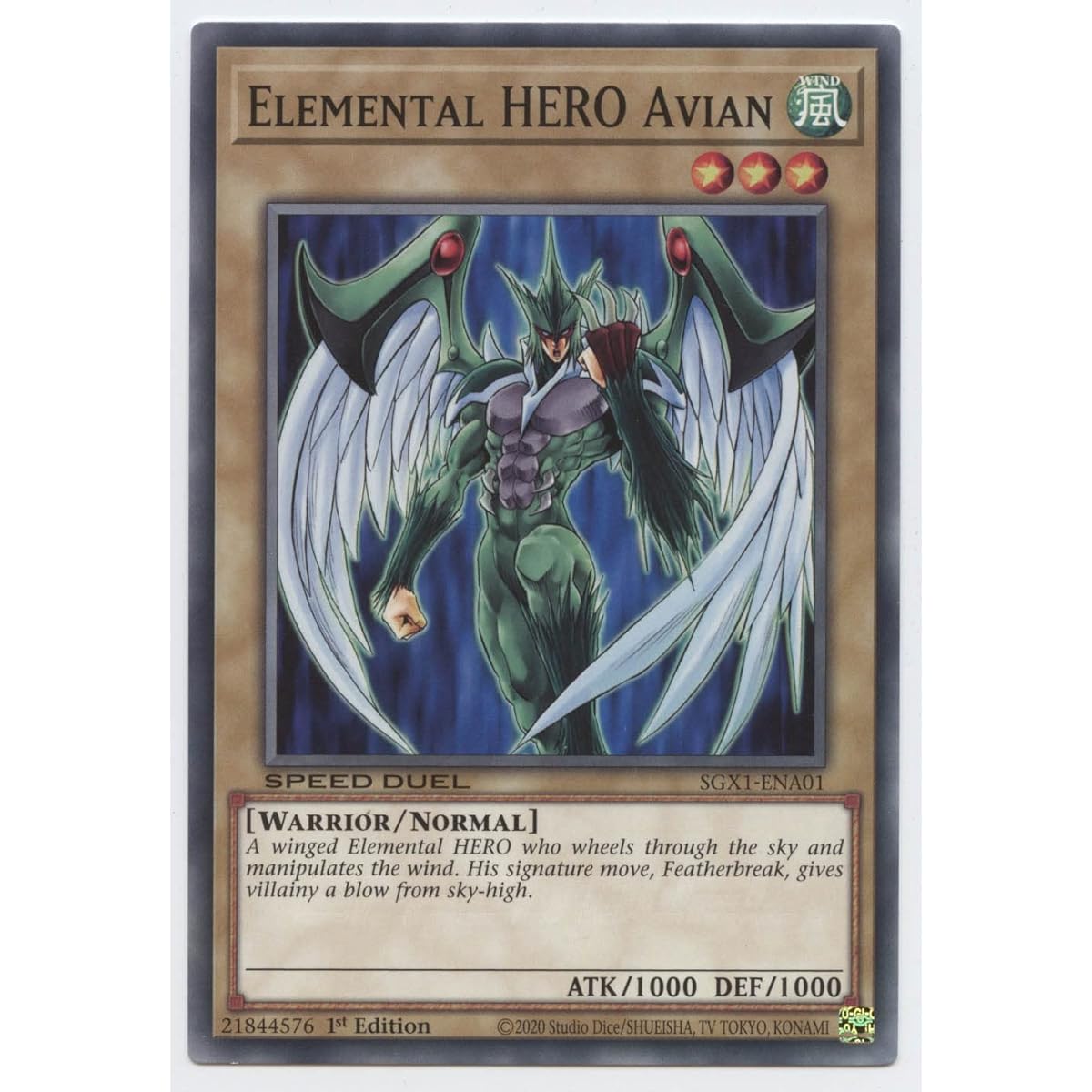 Elemental Hero Avian SGX1-ENA01 Common First Edition