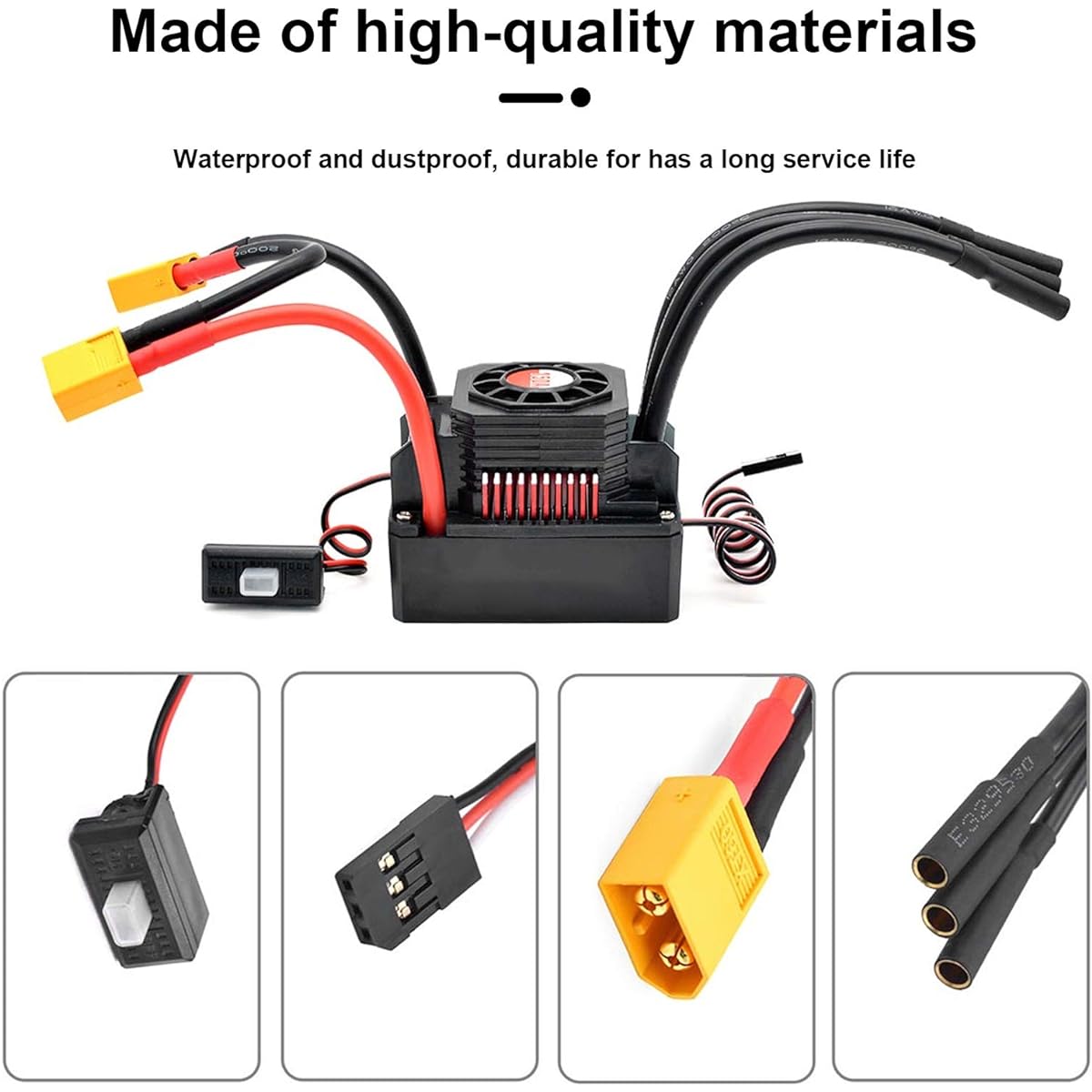 SURPASS‑HOBBY 150A Electric Speed Controller Waterproof ESC with XT60 Plug for 1/10 1/8 Remote Control Car
