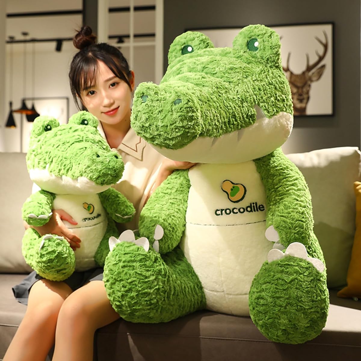 Cute Soft Crocodile Stuffed Animal Crocodile Stuffed Animal Crocodile Stuffed Animal Throw Pillow Crocodile Stuffed Animal Hugly Crocodile Doll Gift for Kids and Lovers Birthday Valentine Christmas (18 Inch)