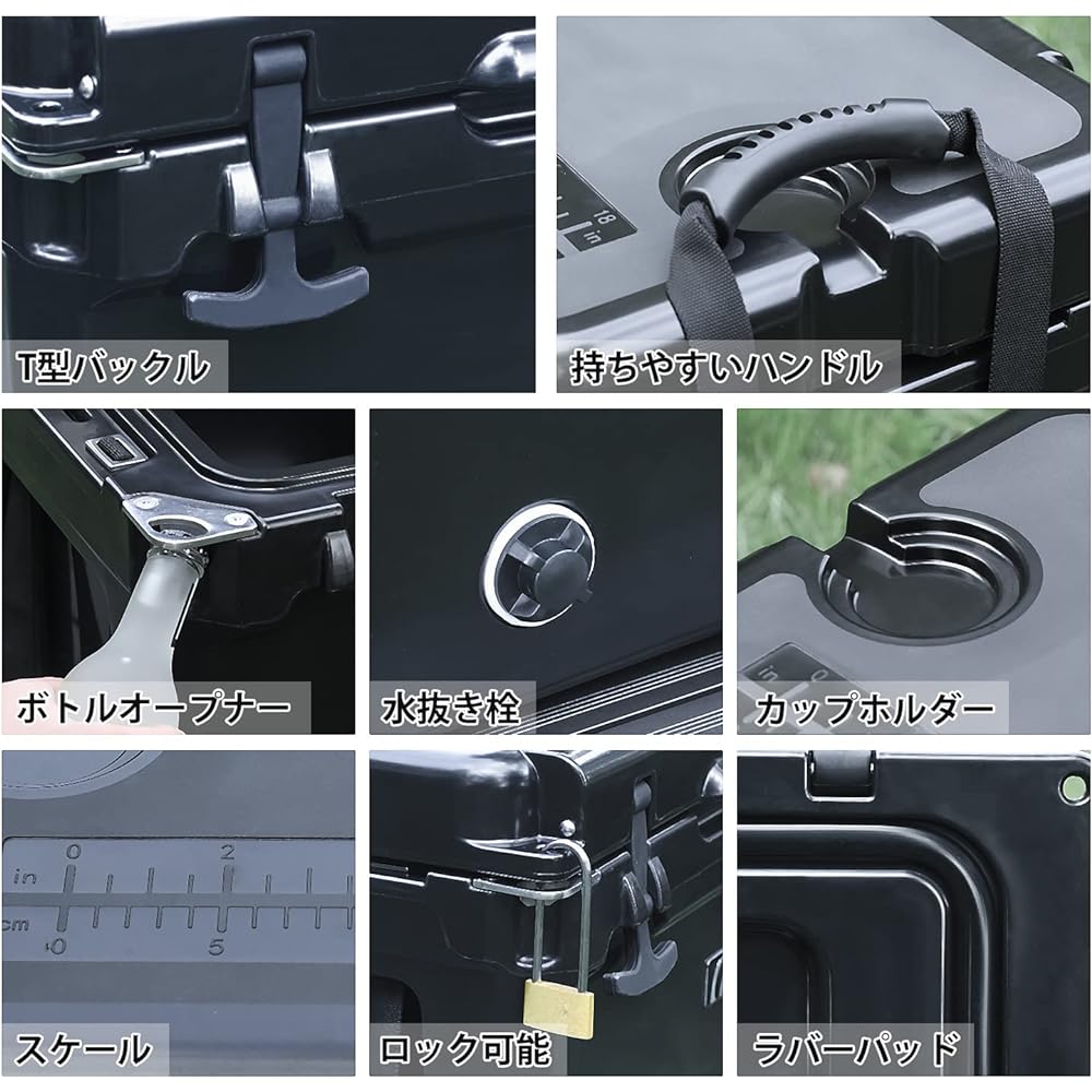 MOON LENCE Cooler Box Large Capacity 5 Days Cold Storage Hard Cooler Box Outdoor Camping BBQ Picnic Leisure