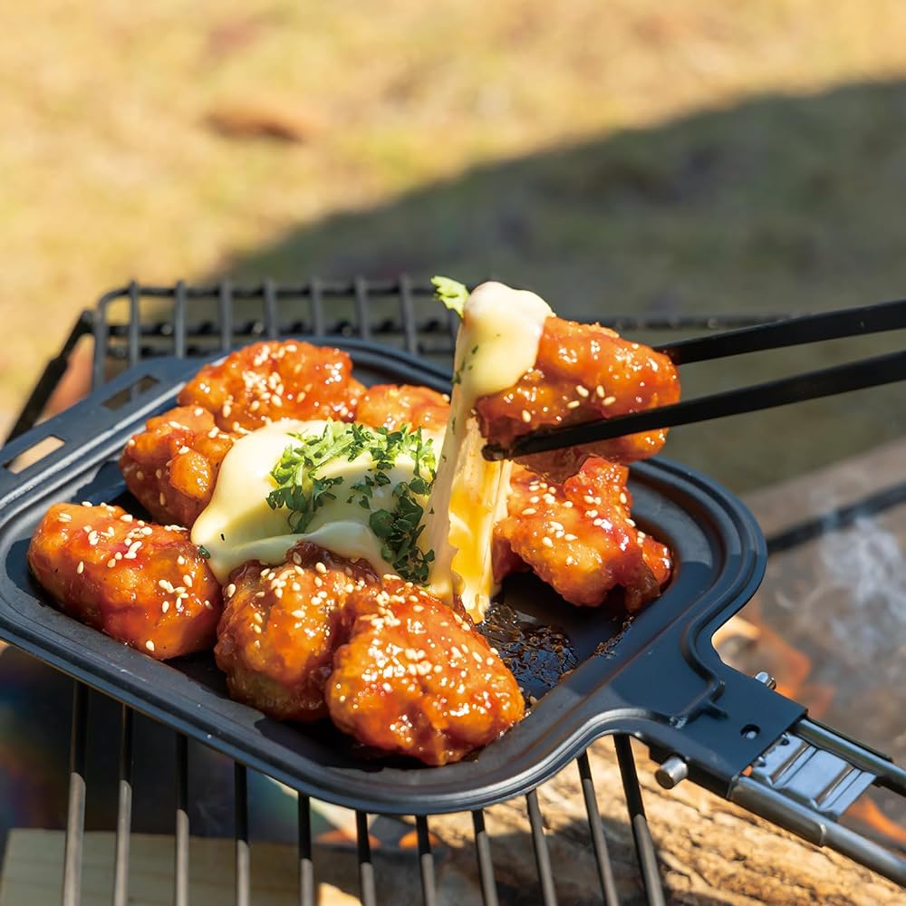 BUNDOK Iron Cooker Set BD-916 Hot Sand Frying Pan Pot Handle Removable